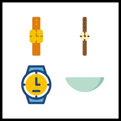4 minute icon. Vector illustration minute set. wristwatch and watch icons for minute works