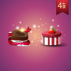 Collection of realistic, beautiful Valentine's Day icons