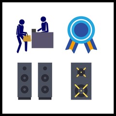 4 corporate icon. Vector illustration corporate set. reception and quality icons for corporate works