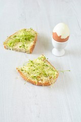 spring sprouts and bread with butter