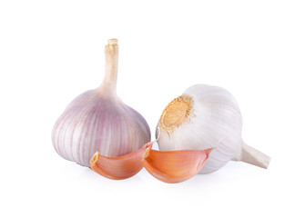 garlic on white background