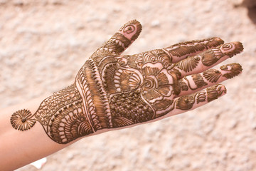 henna design, bride , Hindu wedding , Rajasthan, India