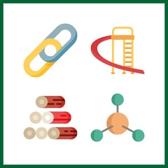 4 structure icon. Vector illustration structure set. wood and playground icons for structure works