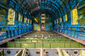Inside an old plane