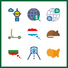 9 city icon. Vector illustration city set. united states and bulgaria icons for city works