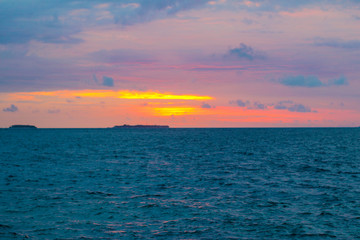 Sunset in island