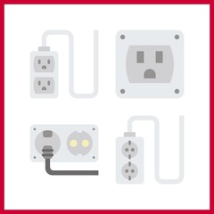 4 call icon. Vector illustration call set. socket icons for call works