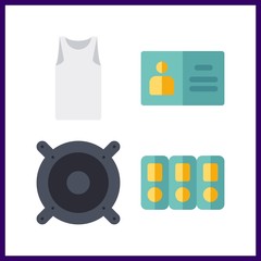 4 presentation icon. Vector illustration presentation set. folders and sleeveless icons for presentation works