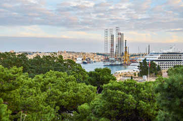 Beautiful view over the famous Valletta village , in Malta