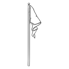Vector Single Sketch Flag without Wind