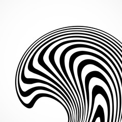 Naklejka premium Abstract background with black and white striped, futuristic waves
