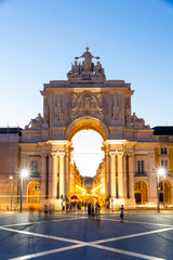 Fototapeta premium The Commerce square in Lisbon, Portugal at sunset