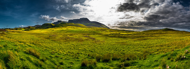 Scenic Mountain Landscape At The Old Man Of Storr Formation On The Isle Of Skye In Scotland
