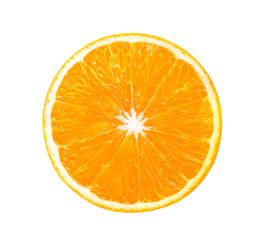 orange slice isolated on a white background. top view