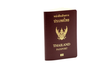 Passport cover of Thailand, Identification citizen isolated on white background.