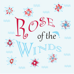 Fototapeta premium Wind rose lettering. Light background