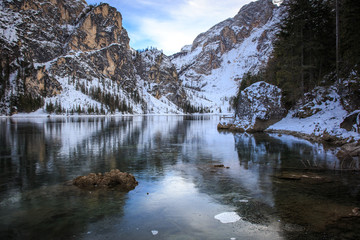 Reflections in the Braies Lake