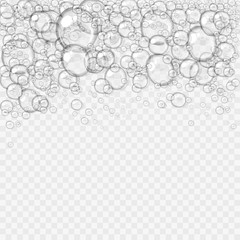 Abstract foam, water bubbles, isolated on light background