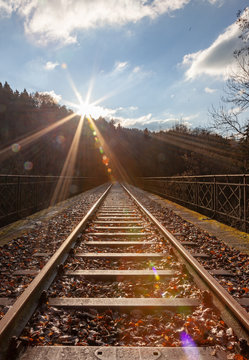 railway tracks in winter