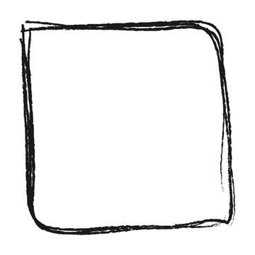 recommend clip art: Black hand-drawn square frame on white