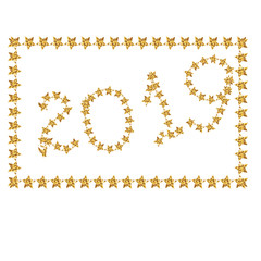 Gold flying stars confetti magic cosmic christmas vector, premium sparkles stardust background pattern. Holiday party decor,year background vector, flying gold sparkles confetti on white.