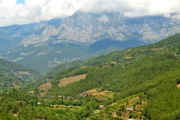 Fototapeta na wymiar Mountains near the town of Alanya in Turkey in July 2015