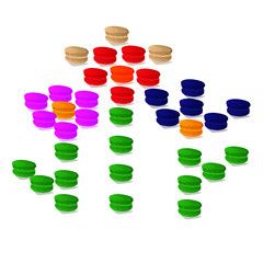 Macaroon flatlay flowers