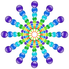 Rainbow glass beads expanding