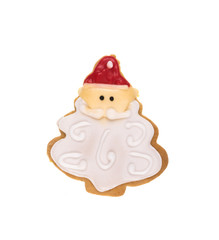 christmas ginger cookies on white isolated background