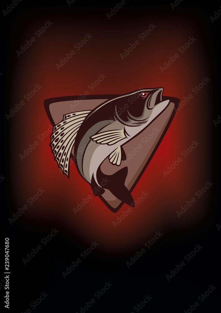 Wall mural shown logo fish