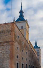 Fototapeta premium The Alcazar of Toledo, a historical stone fortification located in the highest part of Toledo, Castile-La Mancha, Spain. 