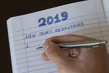 Hand Writing 2019 New Year's Resolution/Goals List - Motivational, Decision, Choice