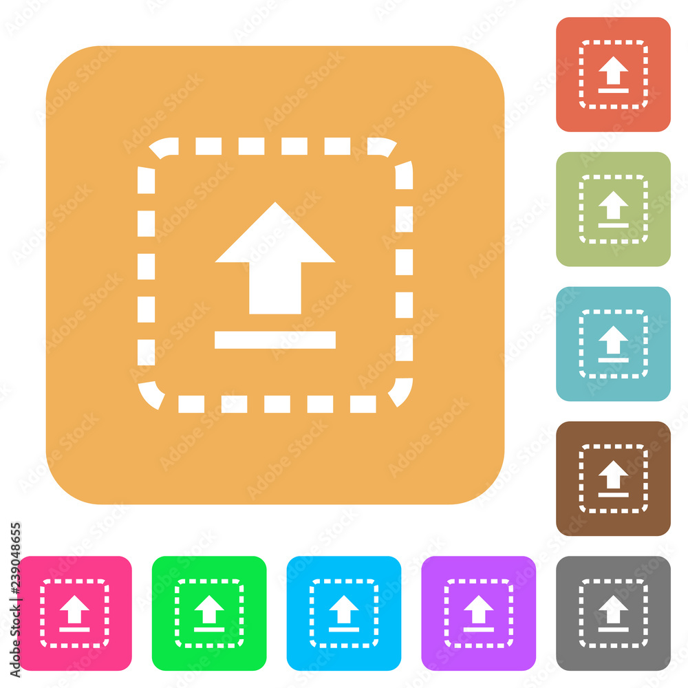 Poster drag to upload rounded square flat icons