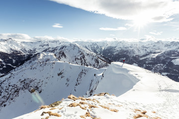Skitourengeher über der Reiteralm, Steiermark, Niedere Tauern, Österreich.