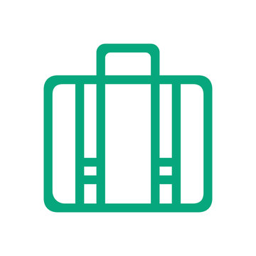 Line icon suitcase isolated on white background. Vector illustration.