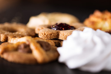 Cookies on a dark slate 
