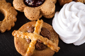 Cookies on a dark slate 