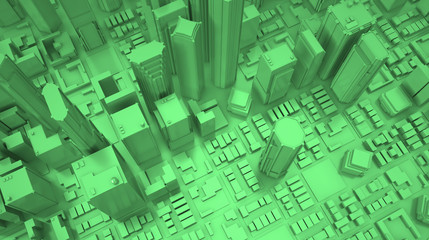 3D glossy city render.