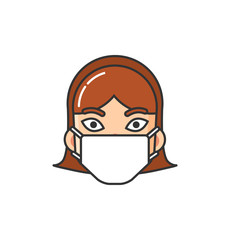 Allergic Person Wearing Medical Mask Vector Image