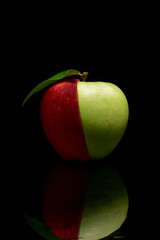 Fresh green Red Apple