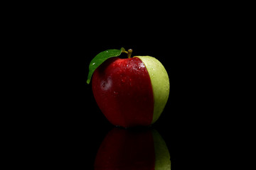 Fresh green Red Apple