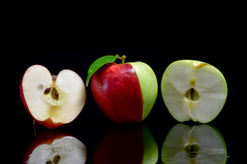 Fresh green Red Apple