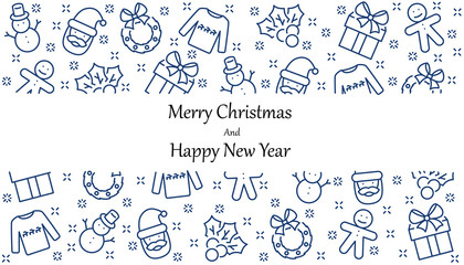 Christmas and Happy New Year background, christmas icons