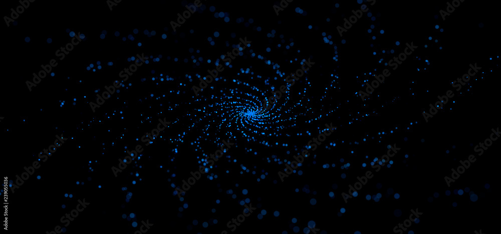 Poster abstract 3d rendering of a space galaxy. futuristic particle structure concept. modern scientific ba