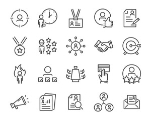 Fototapeta premium set of job seach icons ,such as work, career, traning, business, skill, meeting