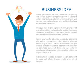 Business Idea Poster Man with Innovative Solutions