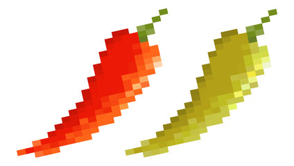 Pixel chilli and jalapeno pepper.