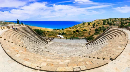 Foto op Plexiglas Curium Ancient Theatre, (Kourion) - antieke bezienswaardigheden van Cyprus © Freesurf
