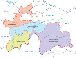 Obraz premium Tajikistan's Map