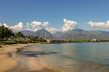 Fototapeta na wymiar panoramic view of beach and mountains